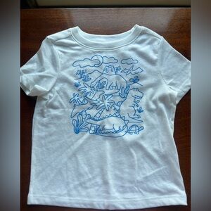 Old Navy White and Blue Dinosaur Adventure Tee